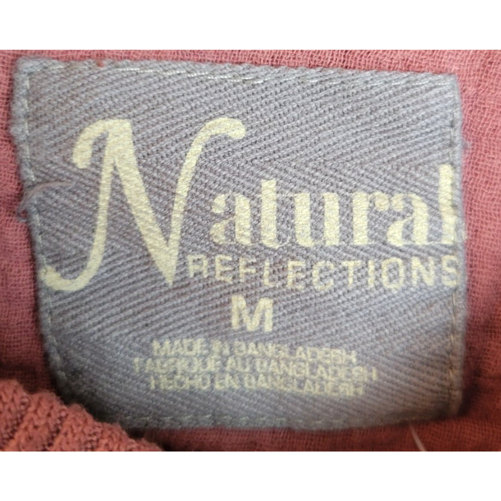 Natural Reflections Bomber Jacket Women's Sz Medium Brownish Red Crinkle Cropped - Picture 2 of 10